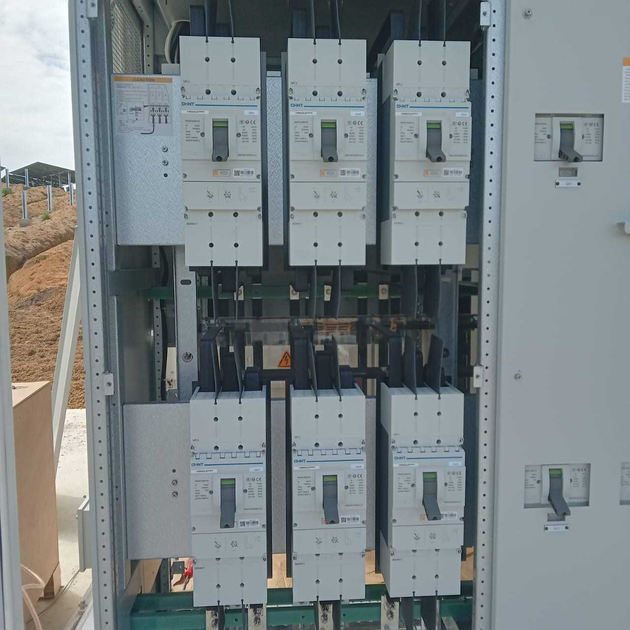 Circuit breakers and protection equipment in the Rathgama Solar distribution cabinet