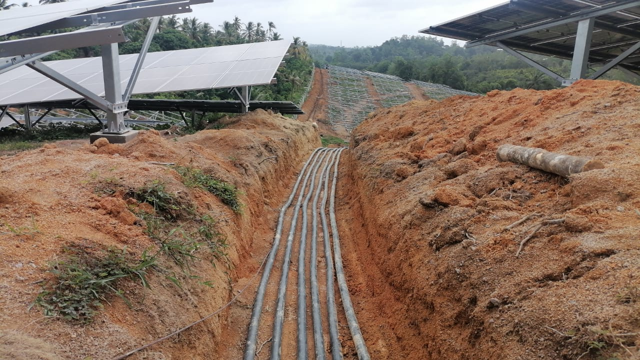 Cable trench routing work within the Rathgama Solar project site
