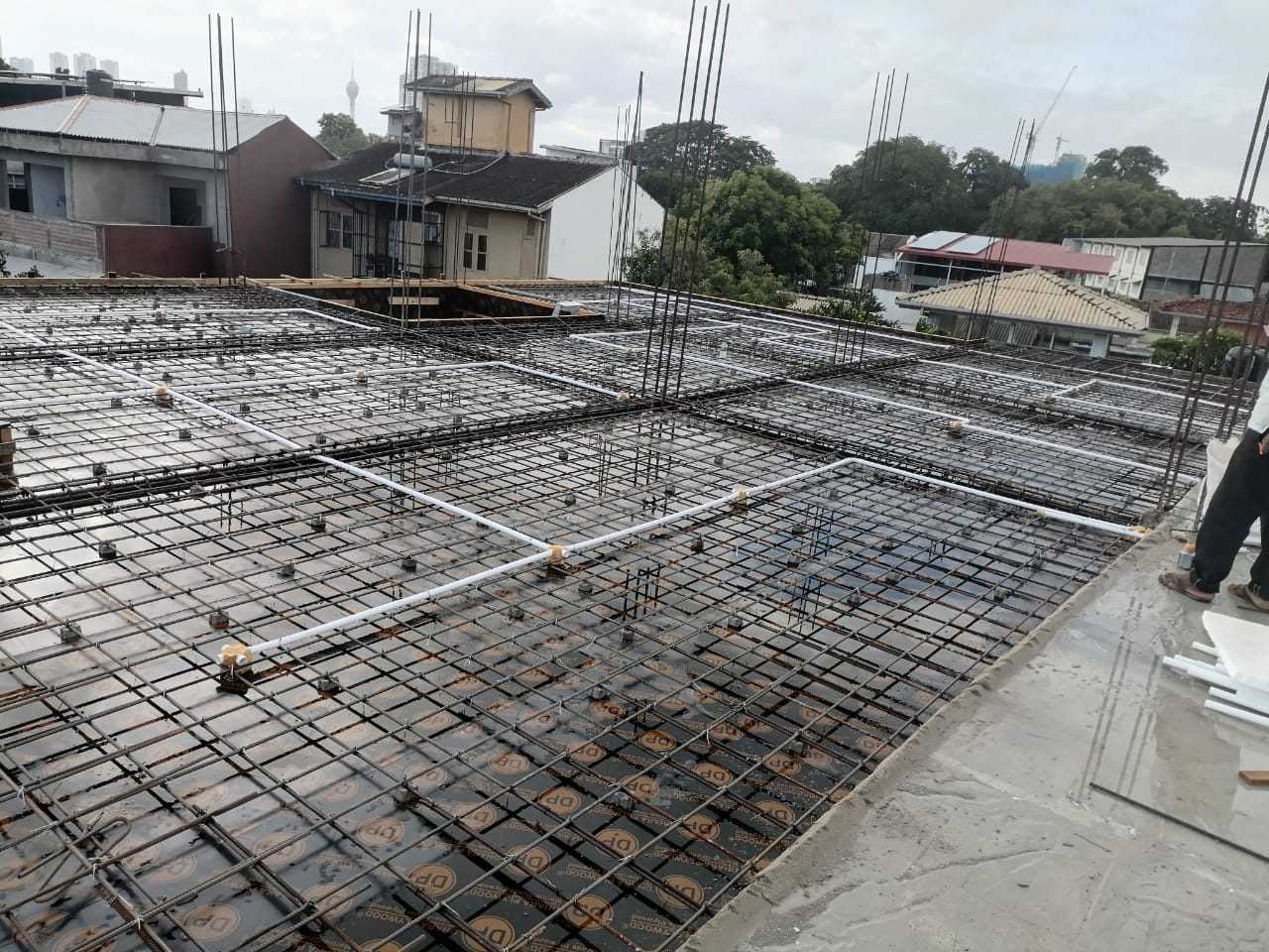 Reinforced slab and electrical conduit installation at Trillium Apartment